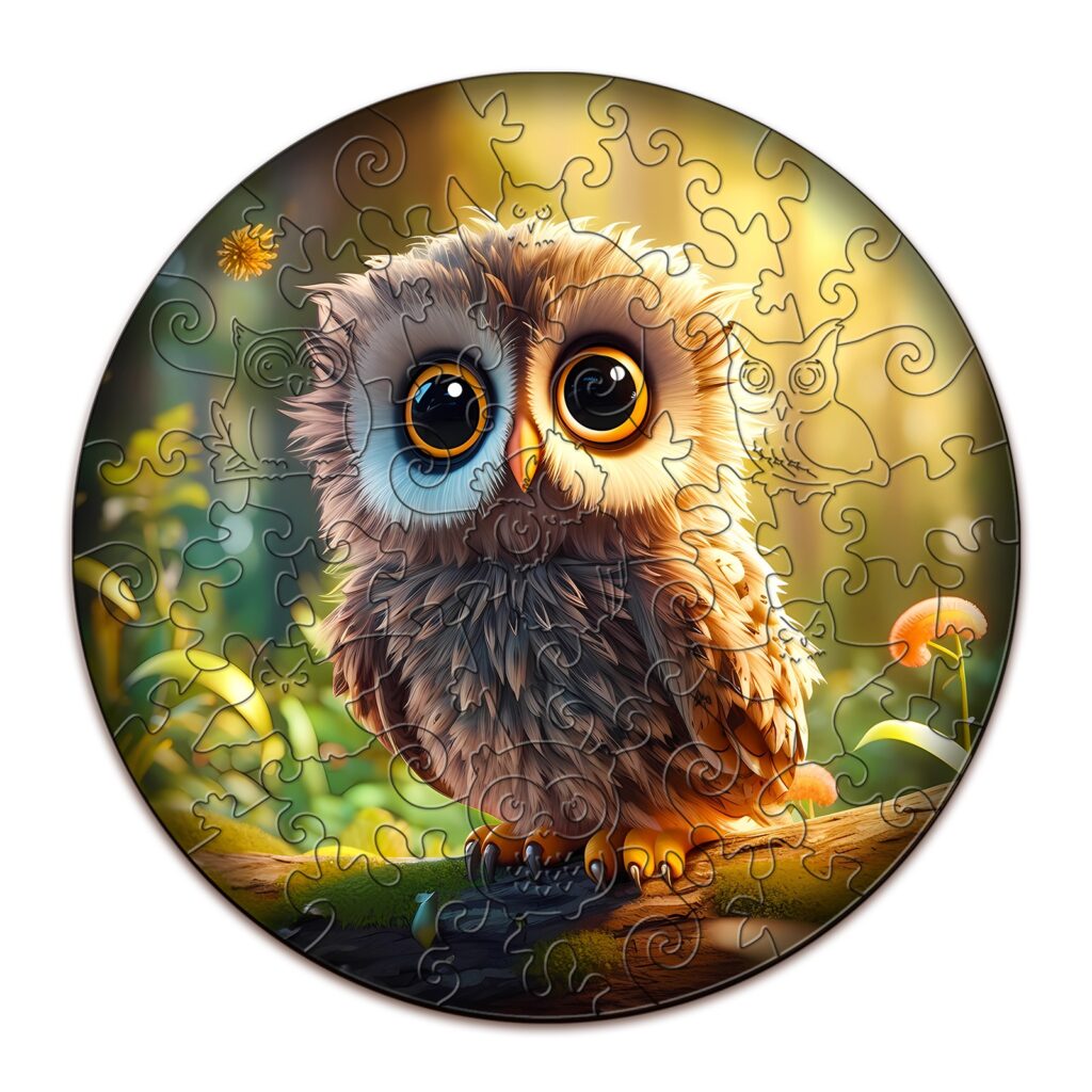Children Wooden Jigsaw Puzzle-Cute Owl 66d1d3c815cd0