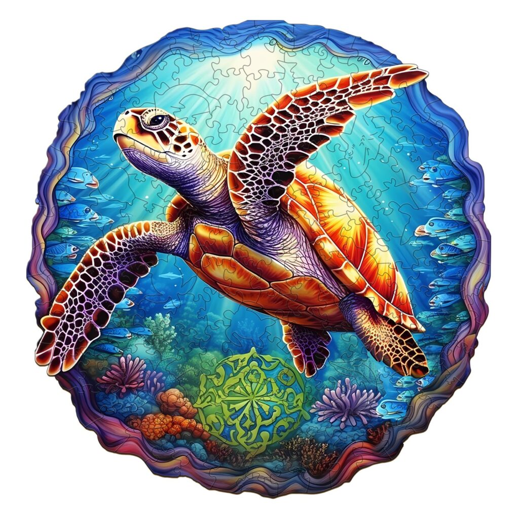 Wooden Jigsaw Puzzle-DEEP SEA TURTLE-1 66d0fb234dced