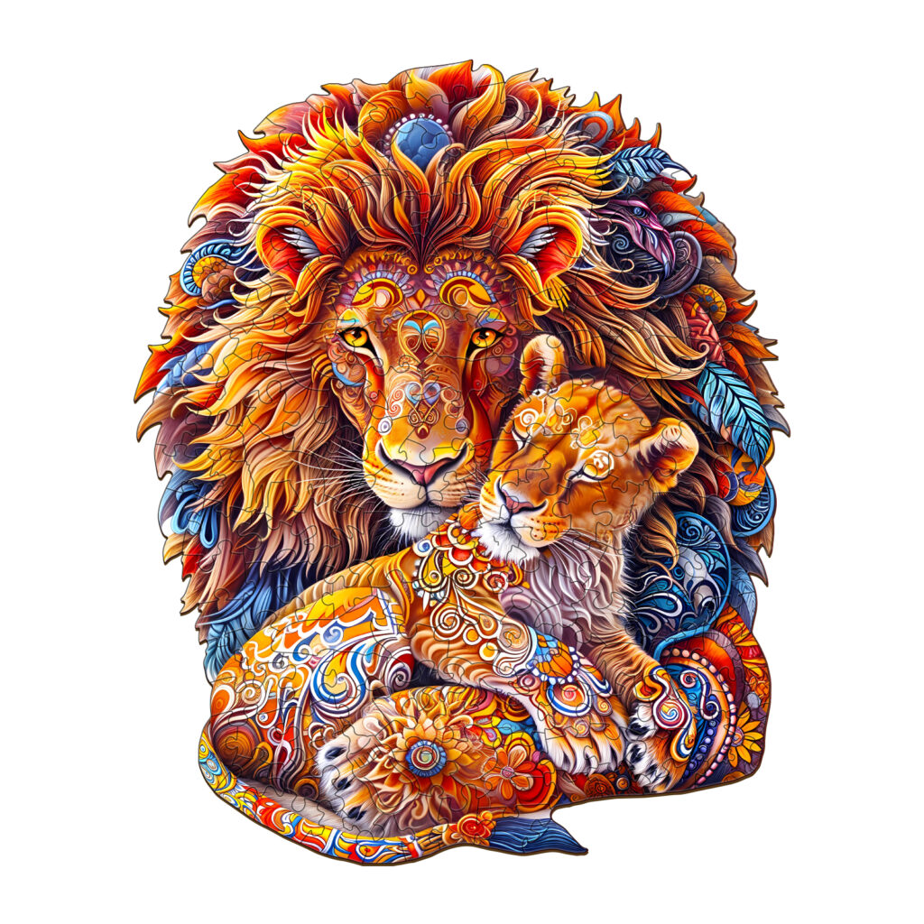 Wooden Jigsaw Puzzle – Fatherly Lion 66d2076c34180