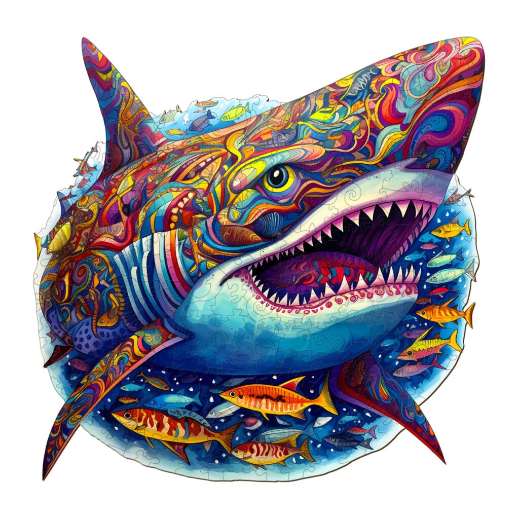 Wooden Jigsaw Puzzle-Fierce Shark 66d2452195066