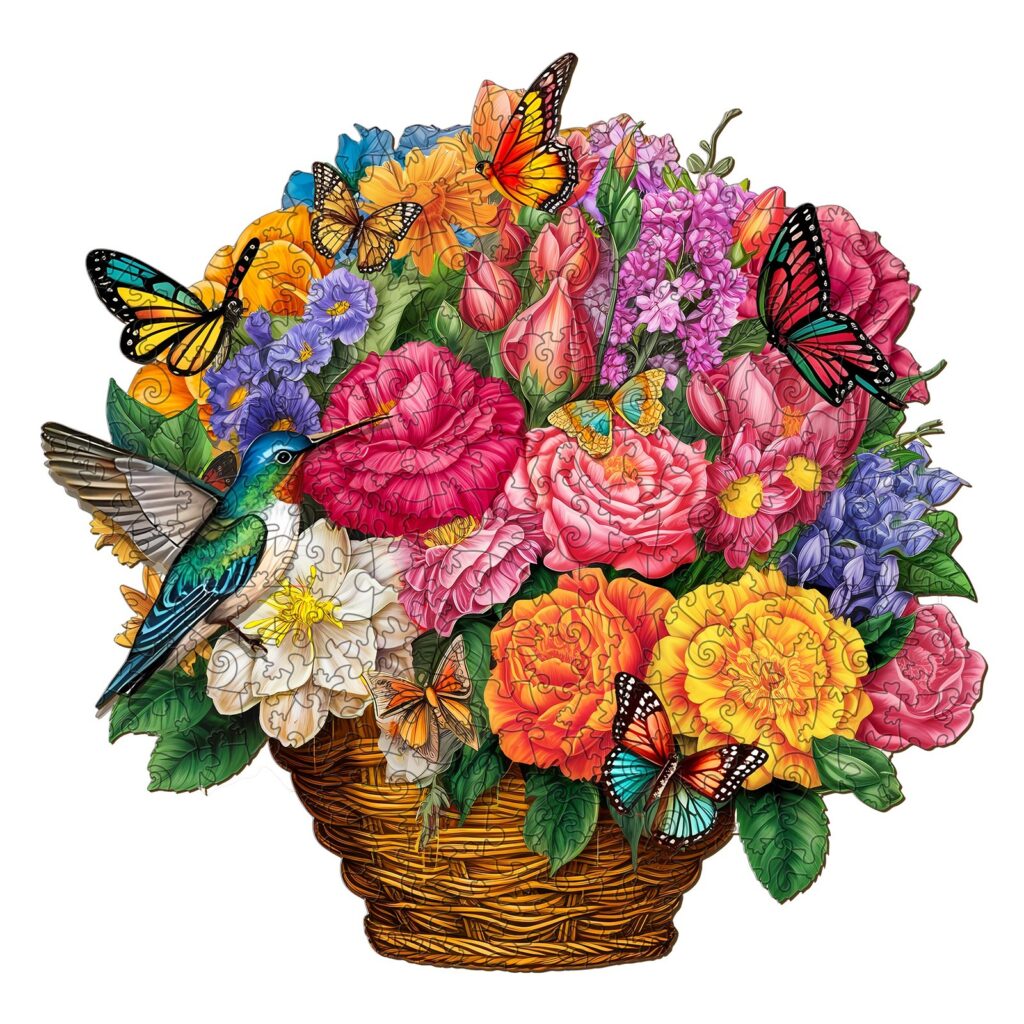 Wooden Jigsaw Puzzle-Flower Basket 66d176ee0e8c0