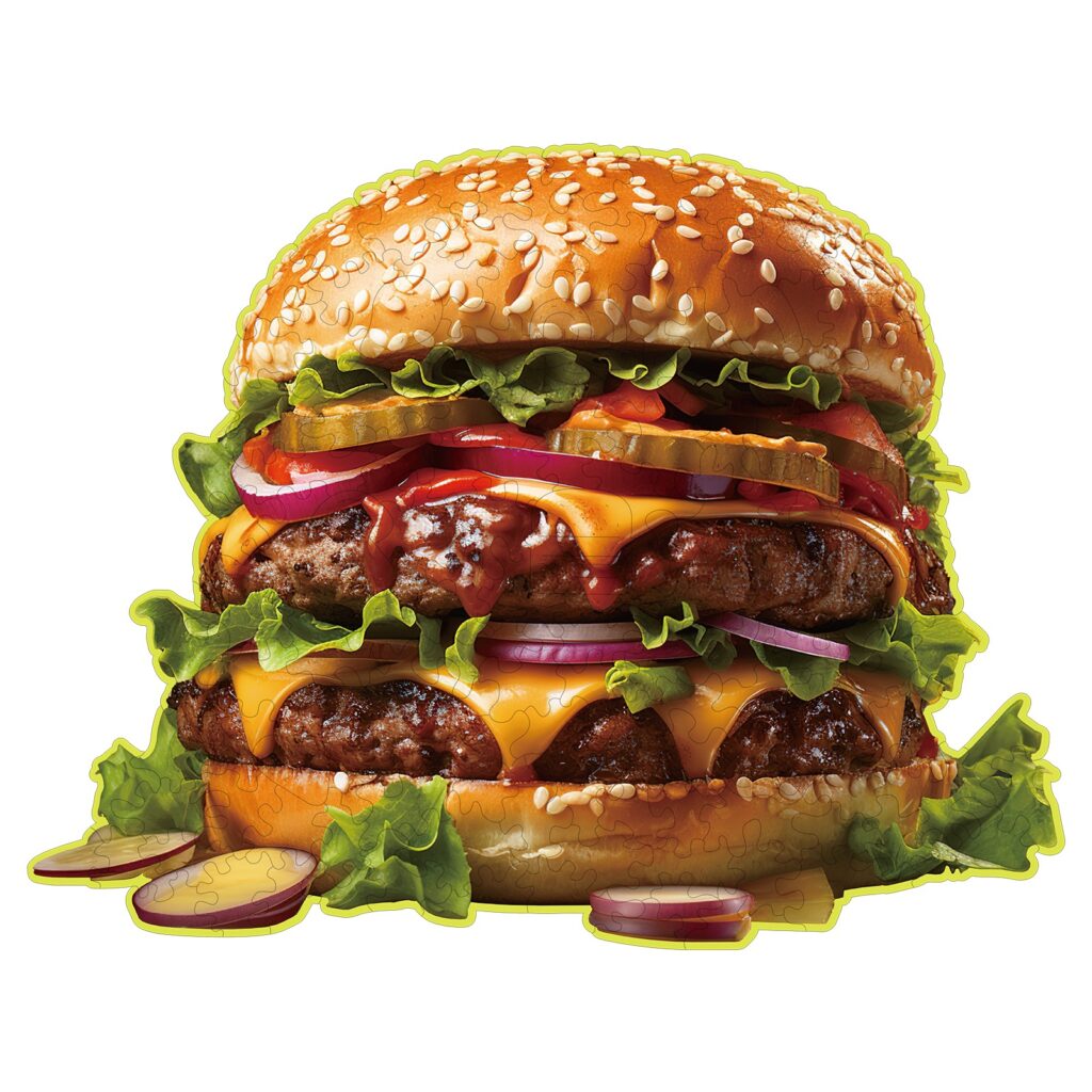 Wooden Jigsaw Puzzle-Hamburger 66d14e32ba0ef