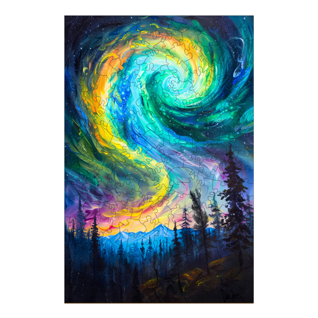 Wooden Jigsaw Puzzle-Night Aurora 66d143723c398
