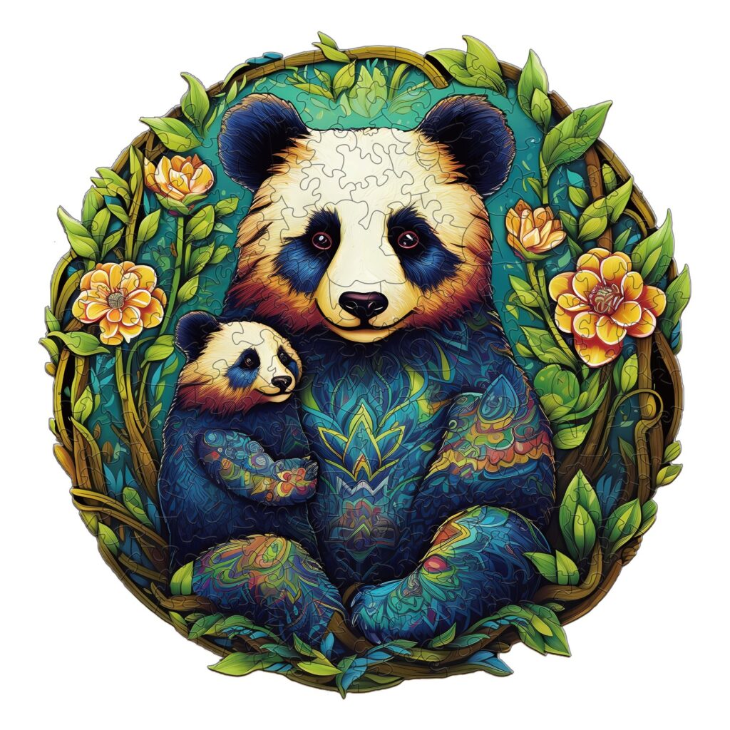 Wooden Jigsaw Puzzle-Panda Family 2 66d1bf282eab1