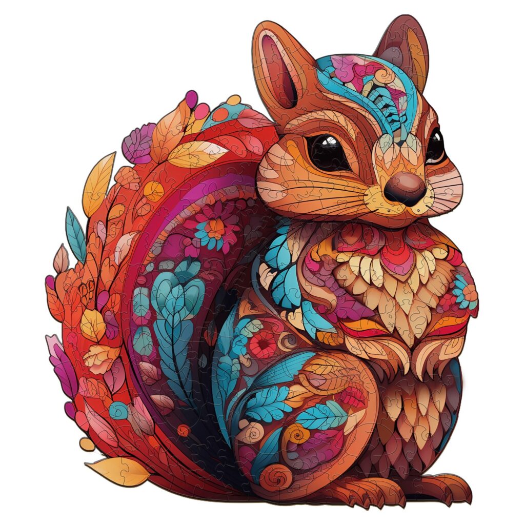 Wooden Jigsaw Puzzle-Playful Squirrel 66d26e6a2989b