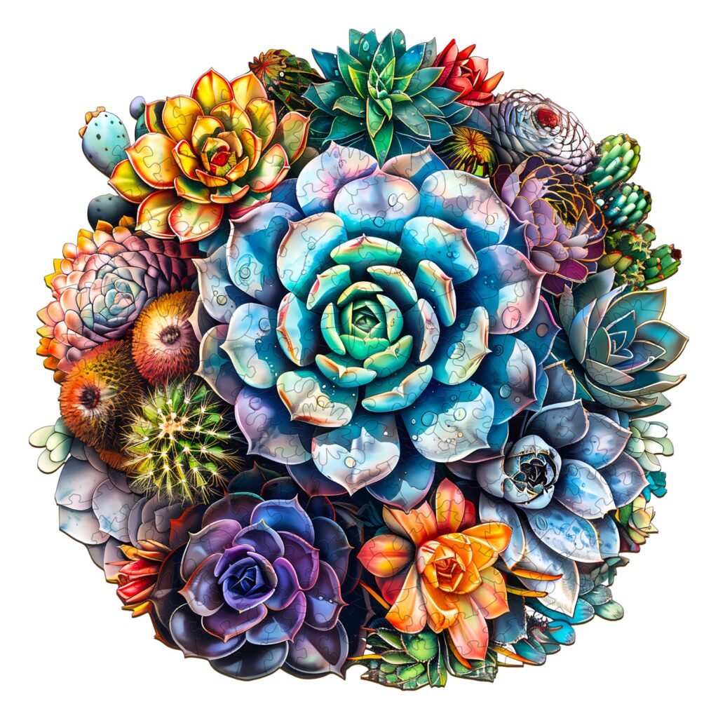 Wooden Jigsaw Puzzle – Succulent Plants 4 66d19619dff62