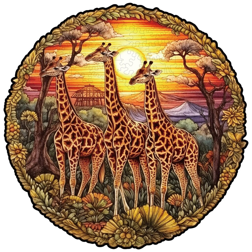 Wooden Jigsaw Puzzle-The Giraffe Family 66d139299ee22