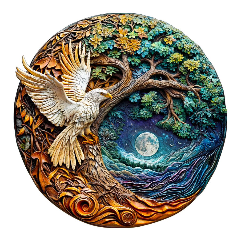 Wooden Jigsaw Puzzle-3D White Eagle 66d0dc5665804