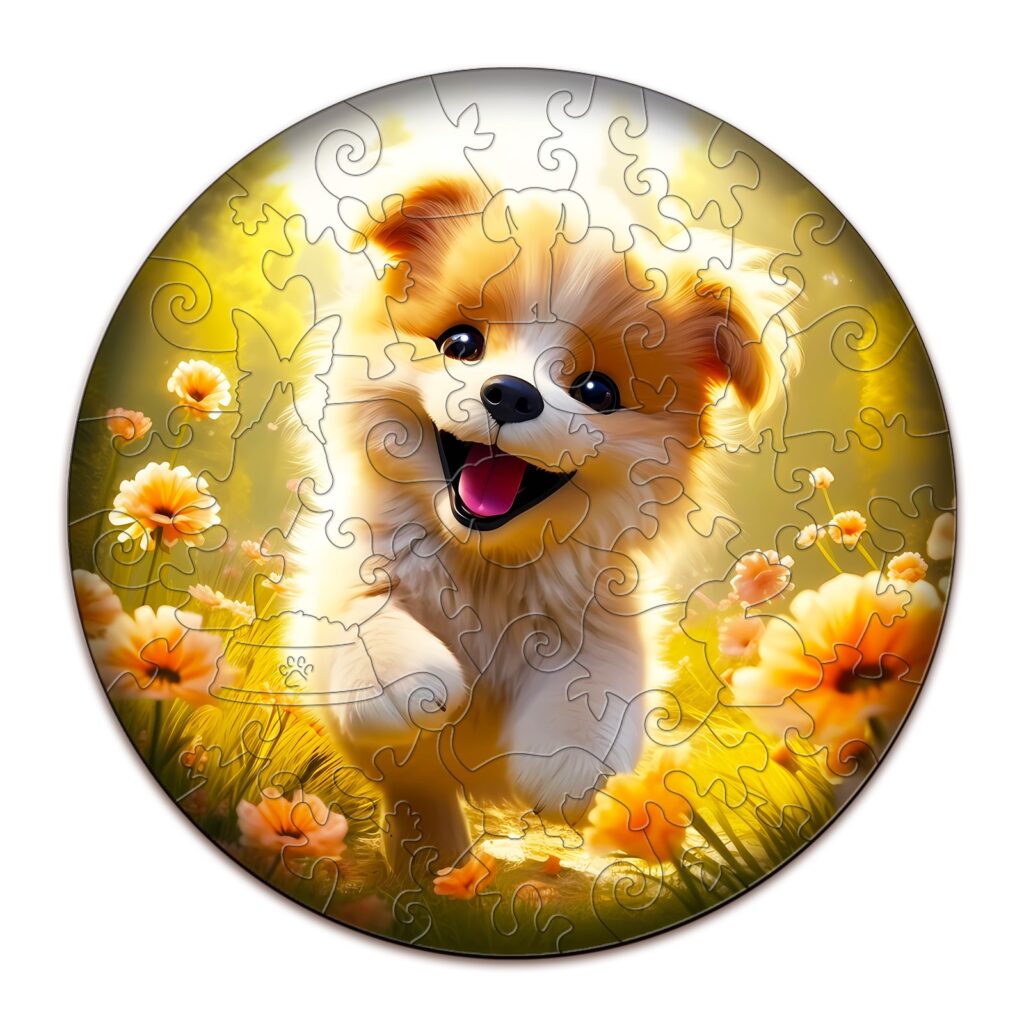 Children Wooden Jigsaw Puzzle-Cute Puppy 66de21ae8604a