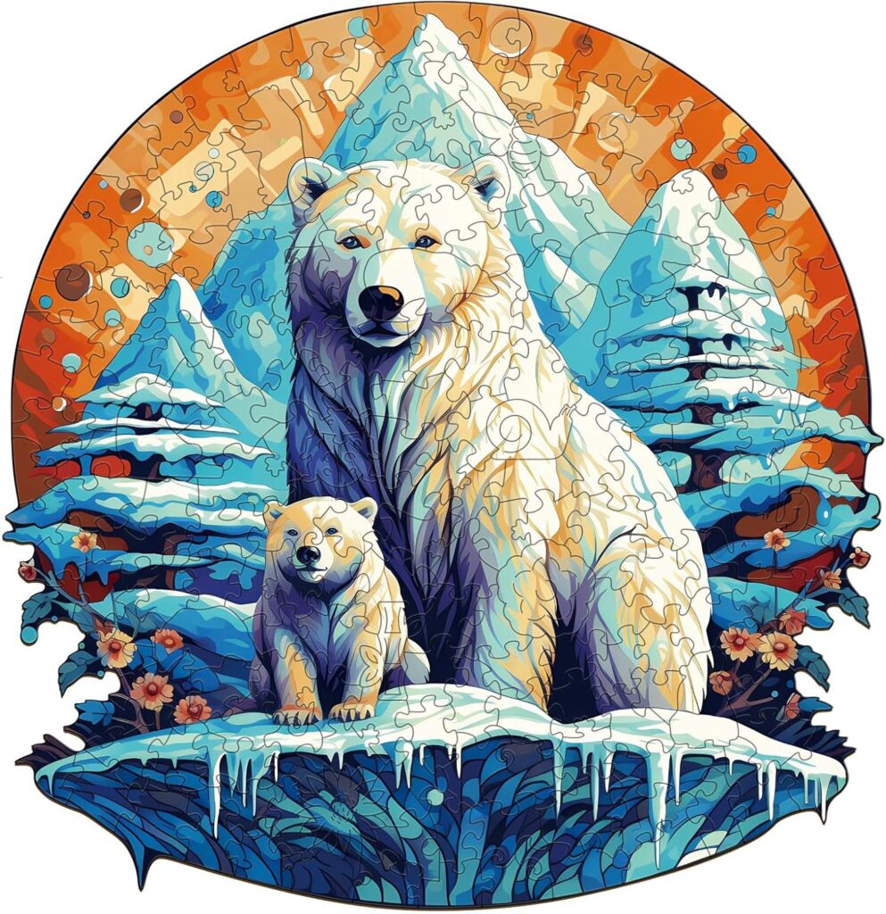 Polor bear family 2-Wooden Jigsaw Puzzle 66e4413faa515