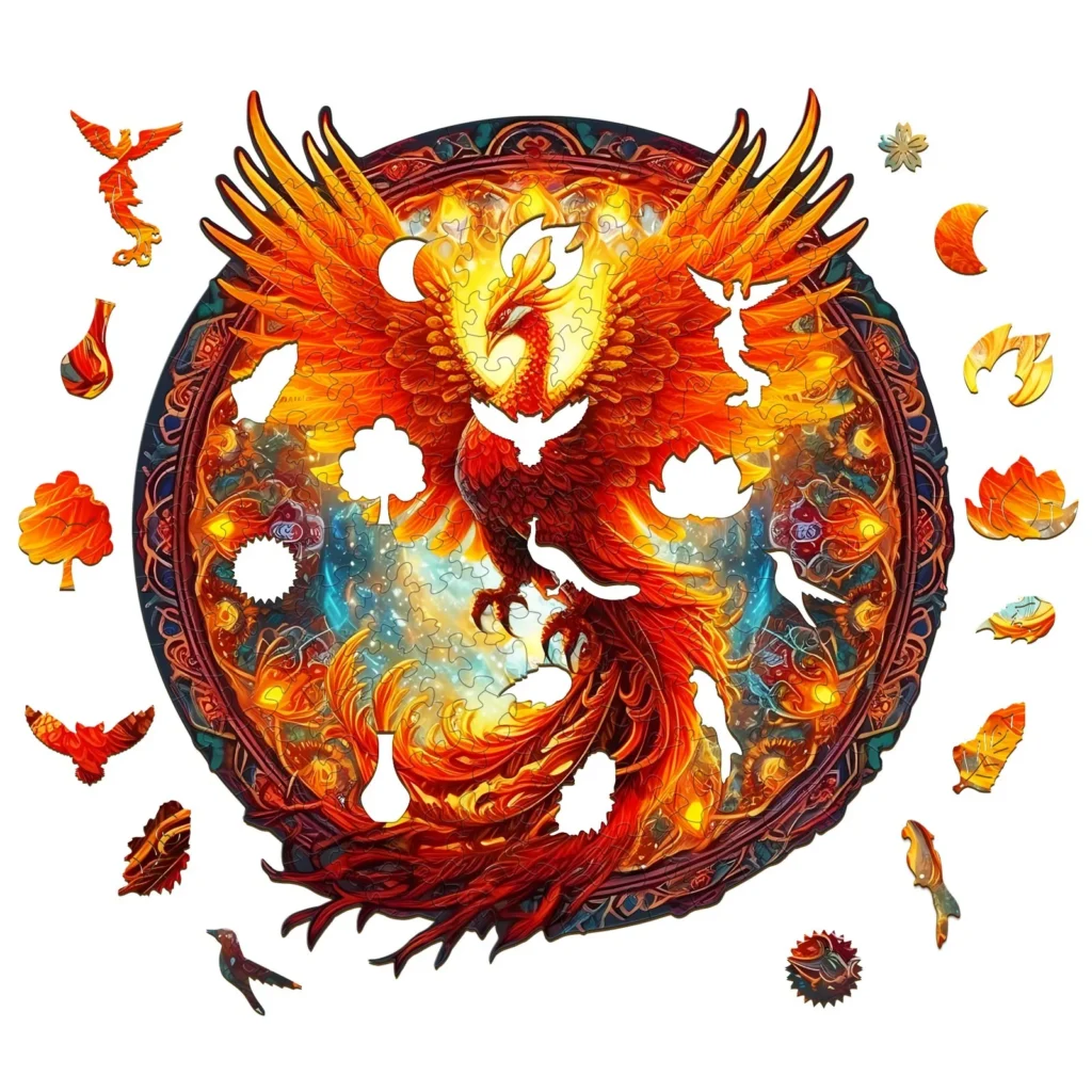 Unleash the Fiery Majesty: Assembling the Phoenix Wooden Jigsaw Puzzle 66e7707e5349b