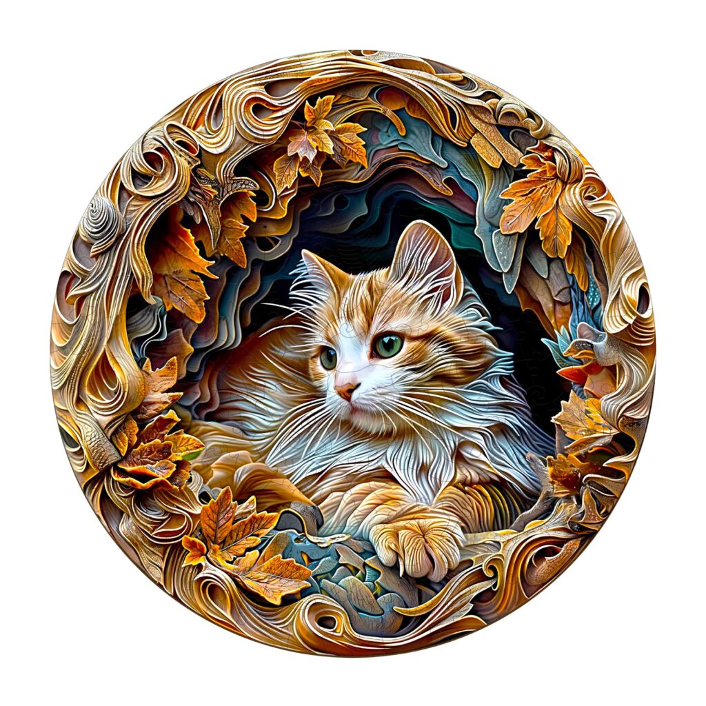 Wooden Jigsaw Puzzle-3D Cave Cat 66e25cae11299