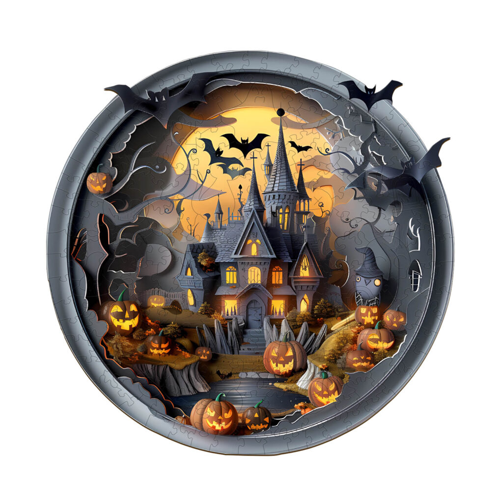 Wooden Jigsaw Puzzle-3D Halloween Castle 3 66dec6bcb0ad0