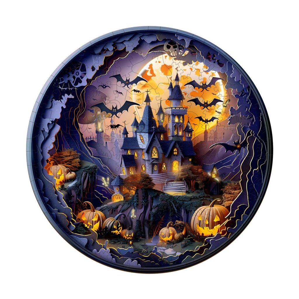 Wooden Jigsaw Puzzle-3D Halloween Castle 2 66e6304d76d48