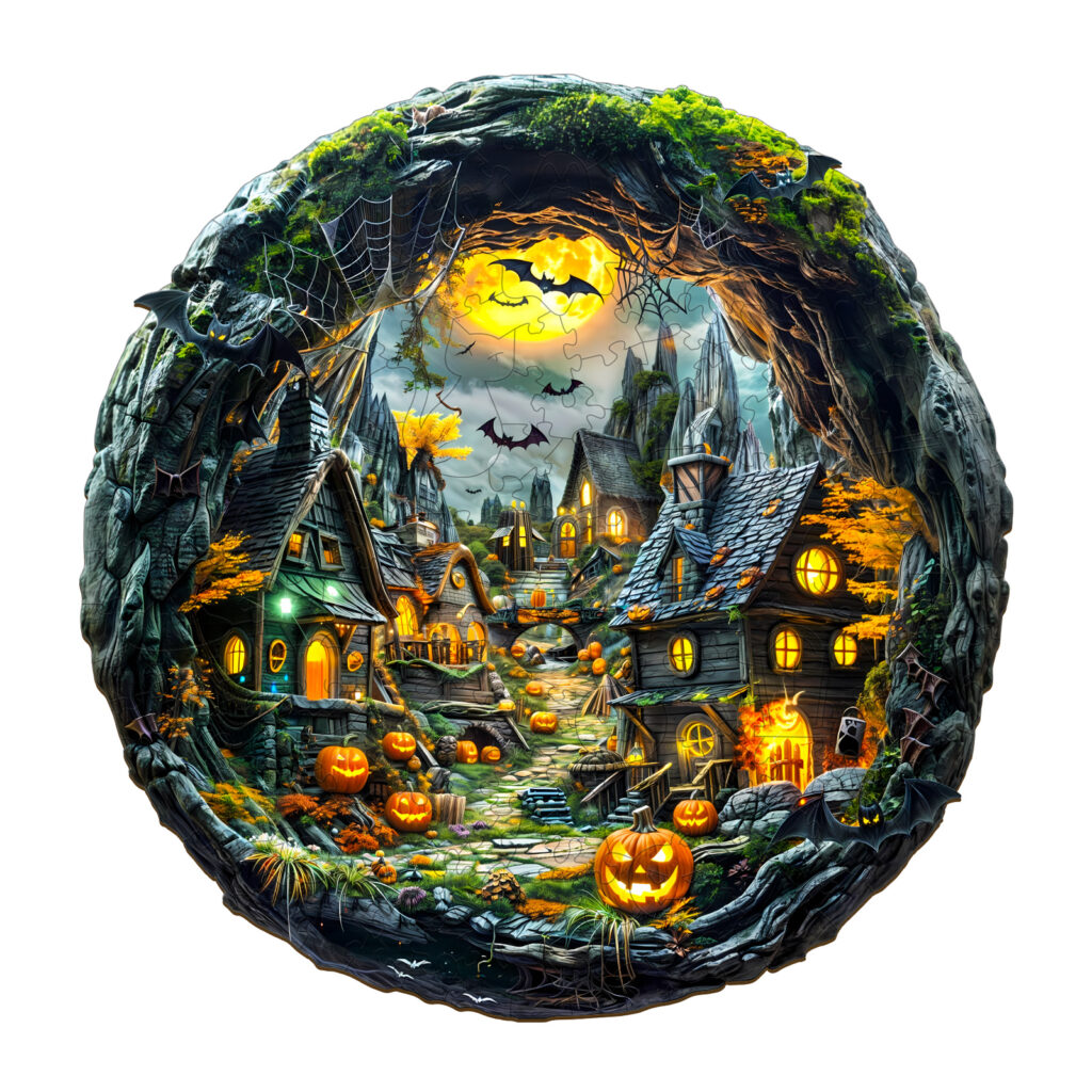 Wooden Jigsaw Puzzle-3D Halloween Night 66e916d687c58