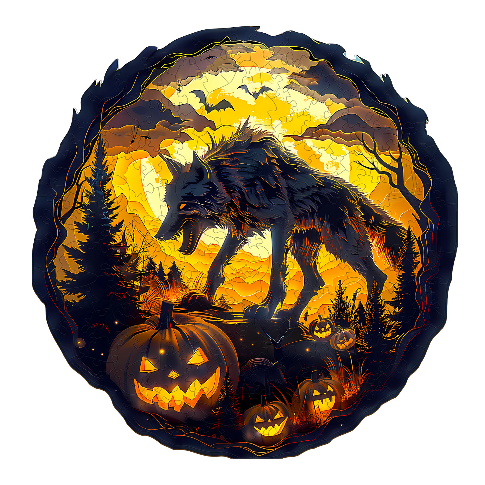 You are currently viewing Wooden Jigsaw Puzzle-3D Halloween Wolf 66dcec791fdc6