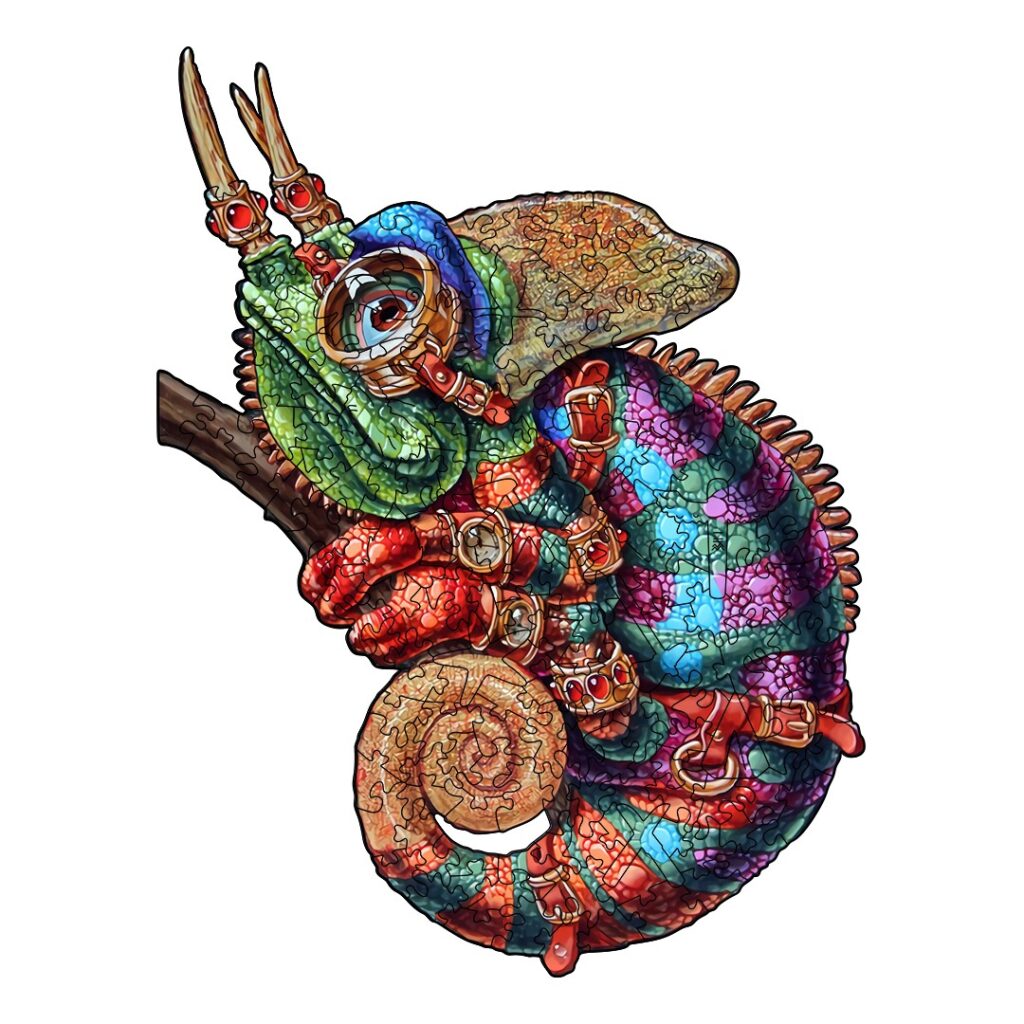 Wooden Jigsaw Puzzle- ADVENTUROUS CHAMELEON 66ed139b89645