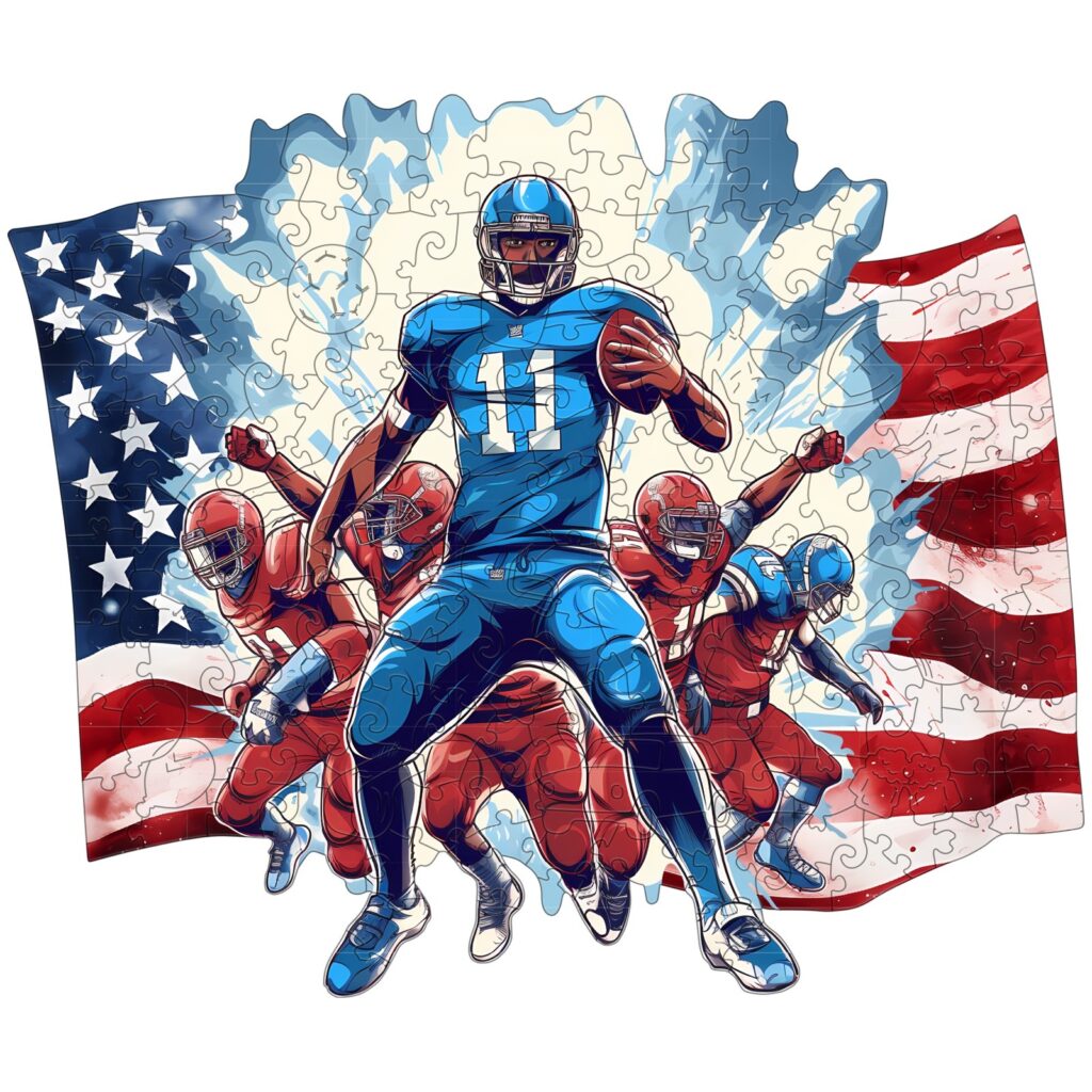 Wooden Jigsaw Puzzle-American Football 66dd2a488061e