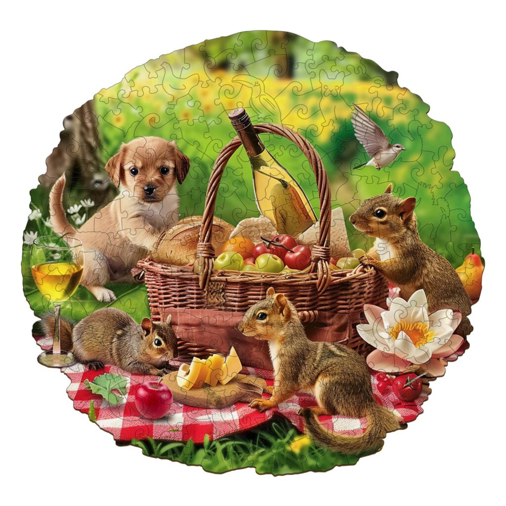 Wooden Jigsaw Puzzle – Animal Picnic 66dd00f0c198c