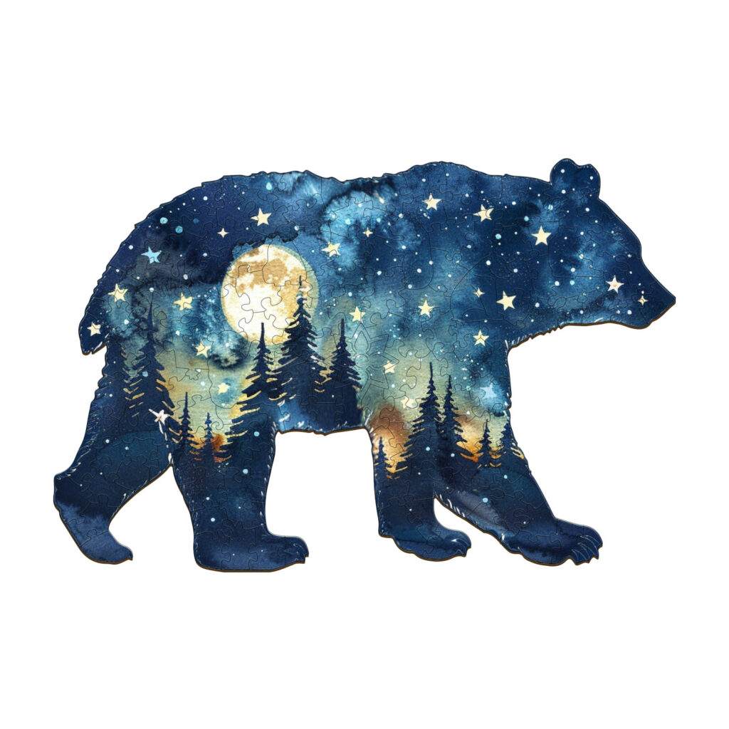Wooden Jigsaw Puzzle-Astral Bear 66da77562577a