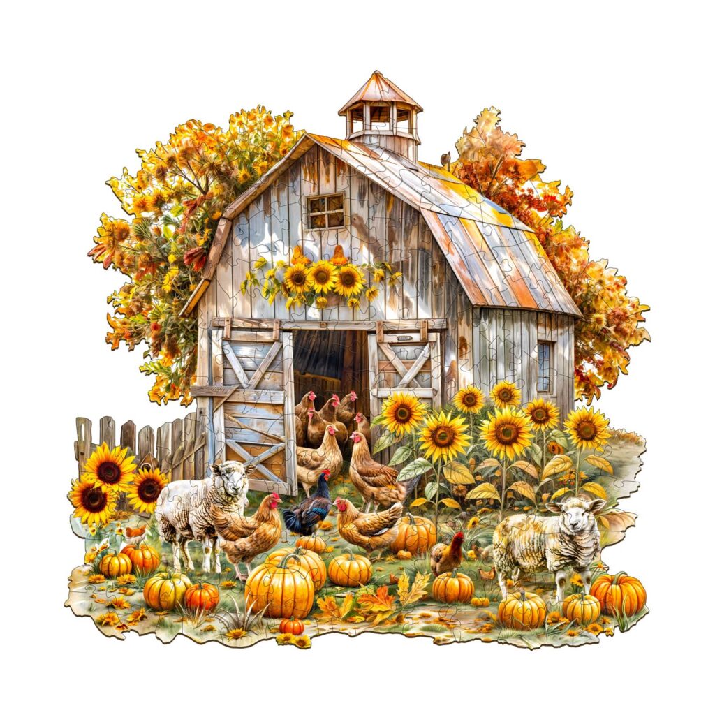 Wooden Jigsaw Puzzle-Autumn Farm 66e90c6666e59