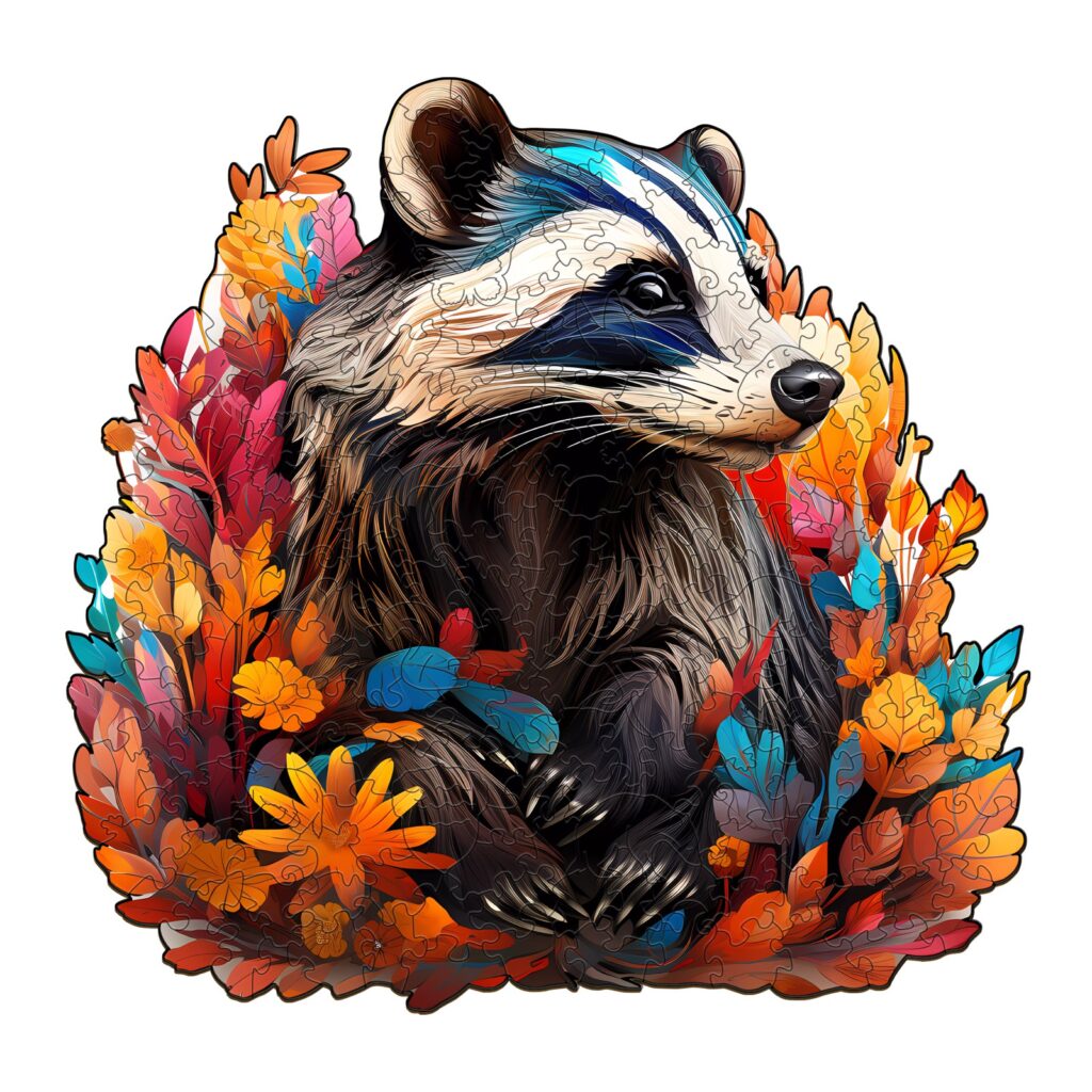 Wooden Jigsaw Puzzle – Badger 66e37da07d4e8