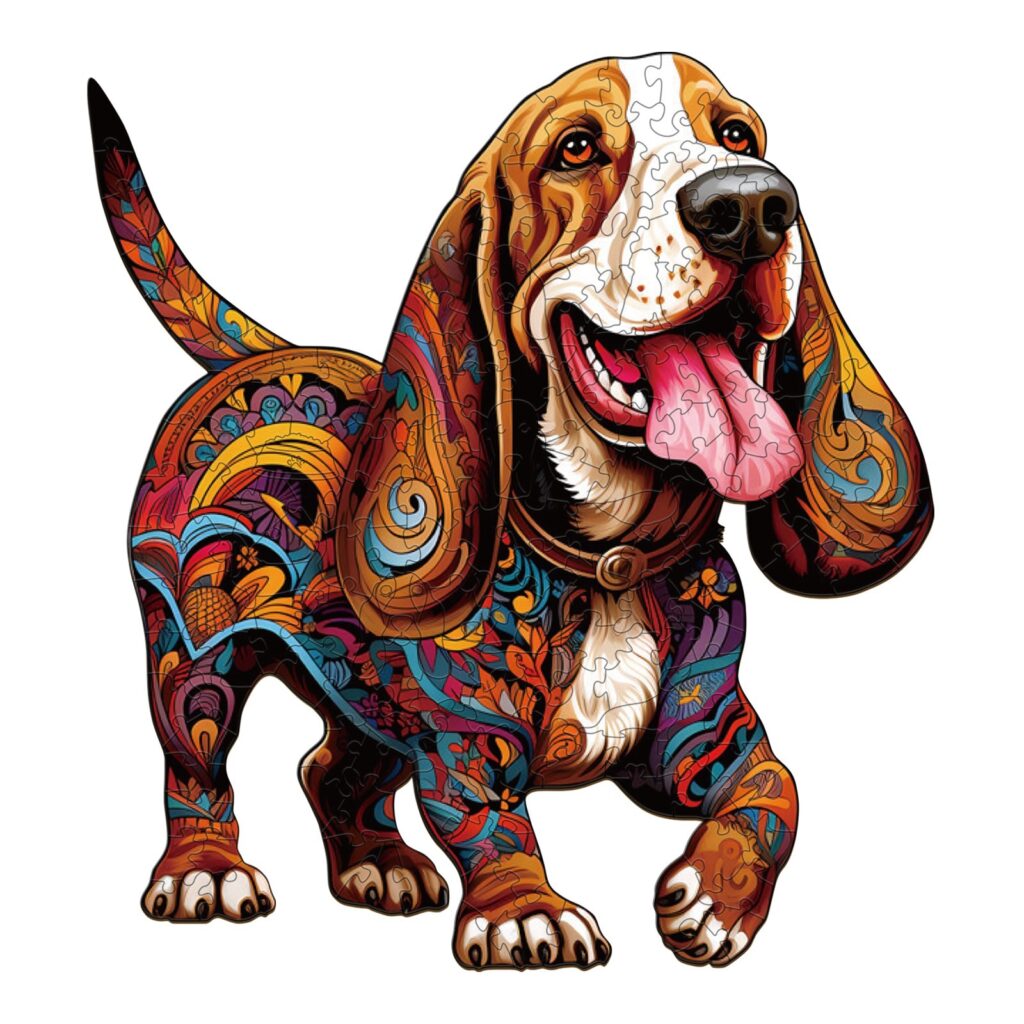 Wooden Jigsaw Puzzle- basset hound 1 66e7132146241