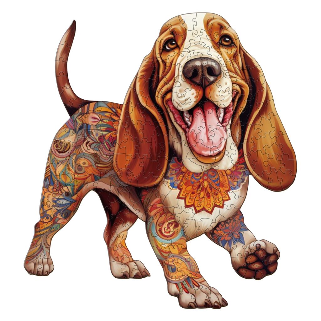 Wooden Jigsaw Puzzle- basset hound 2 66e8ed736bacc