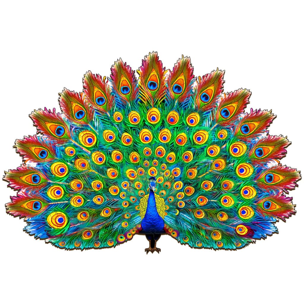 Wooden Jigsaw Puzzle-Beautiful Peacock 66e1507ae8221