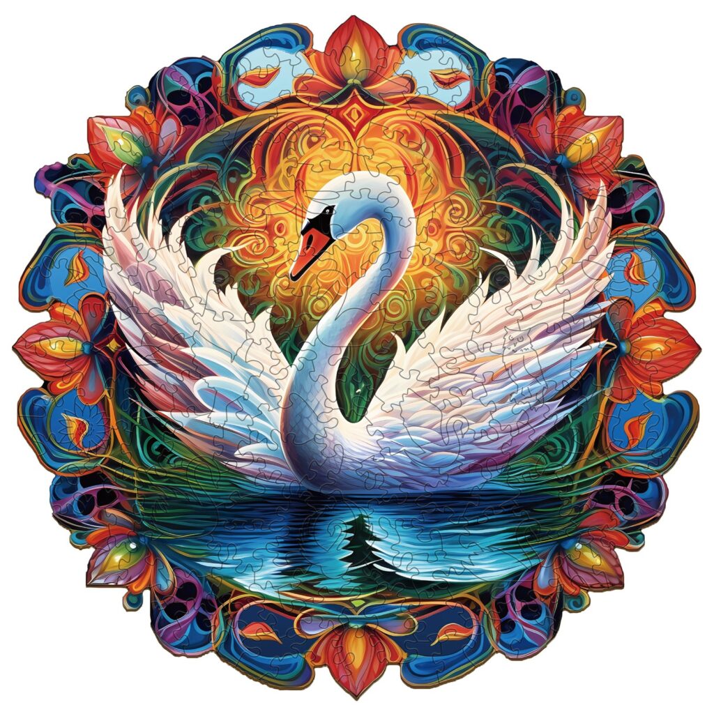 Wooden Jigsaw Puzzle-Beautiful swan1 66ea5682a63dc