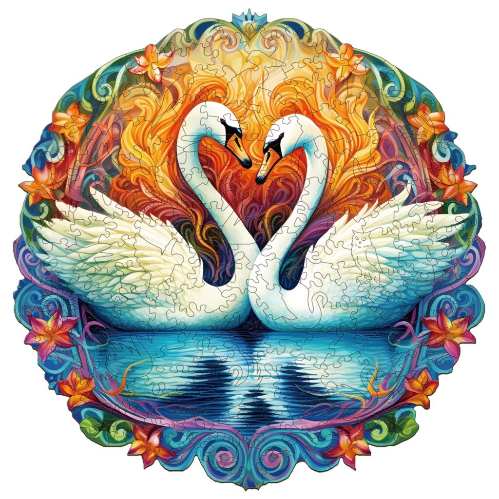 Wooden Jigsaw Puzzle-Beautiful swan2 66d835cf6f51b