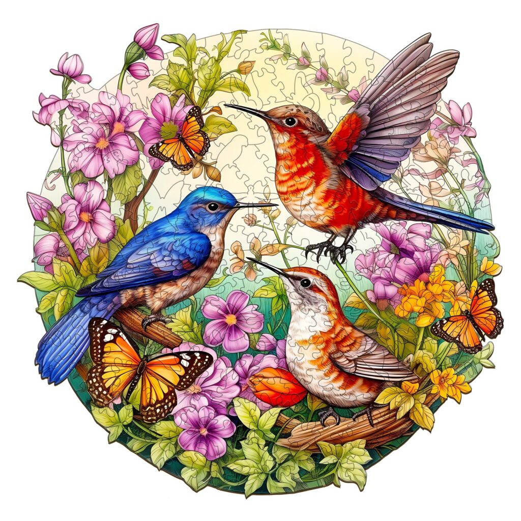 Wooden Jigsaw Puzzle-Birds and Butterflies 66df04b05c128
