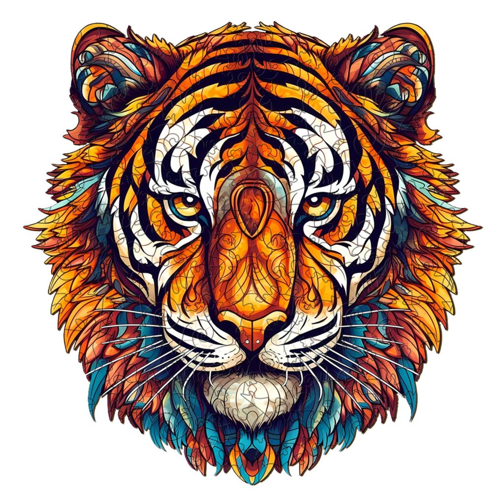 Wooden Jigsaw Puzzle-Brave Tiger 66ee0b497df15