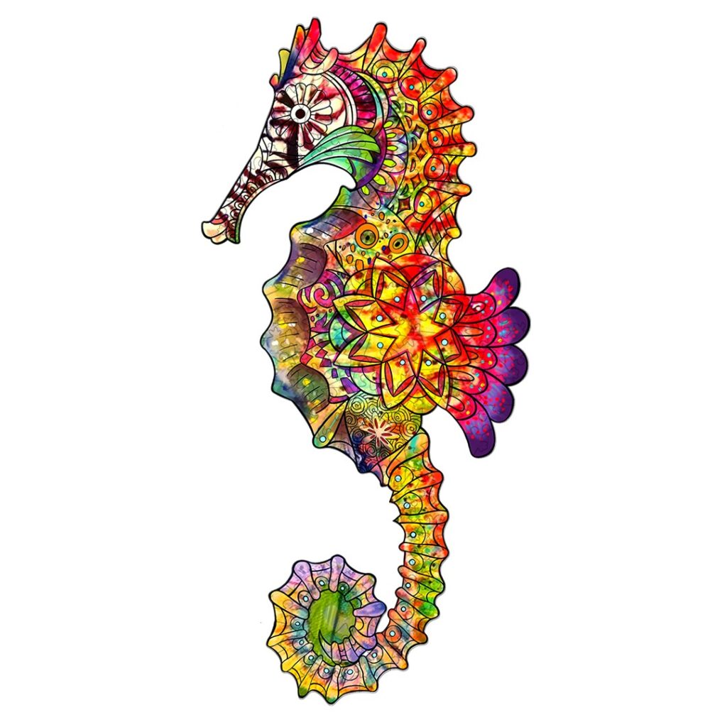 Wooden Jigsaw Puzzle-BRILLIANT SEA HORSE 66dc66580e3d9