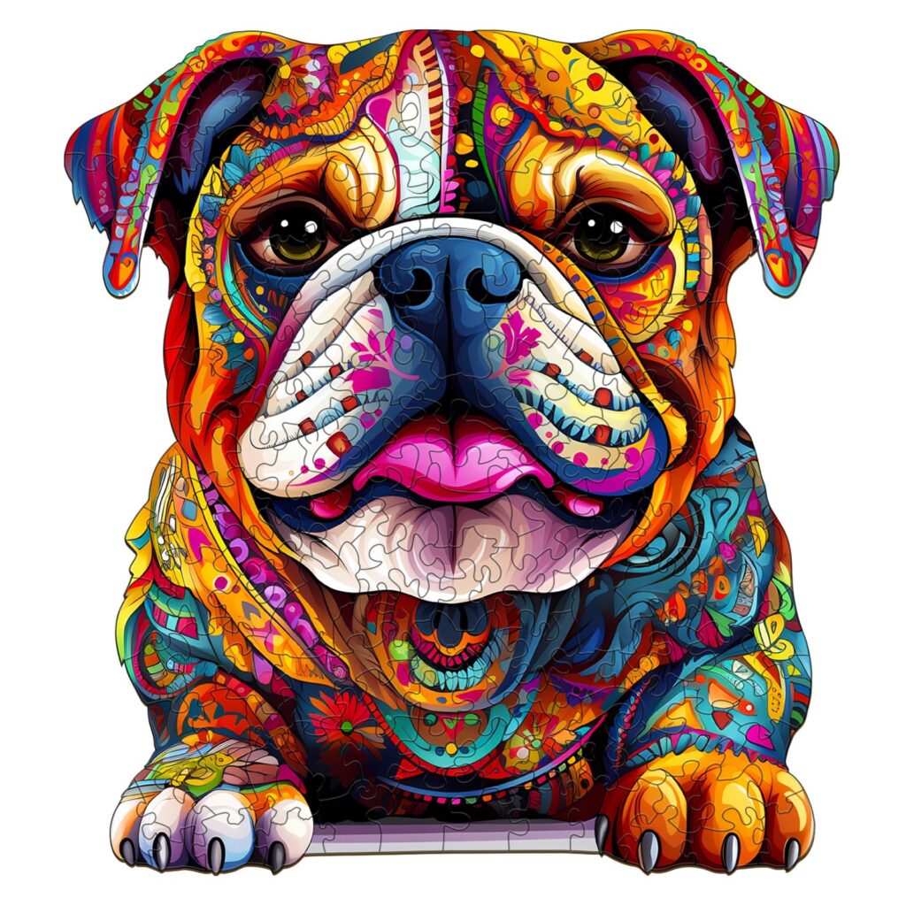 Wooden Jigsaw Puzzle-Bulldog 66eb775e821ba
