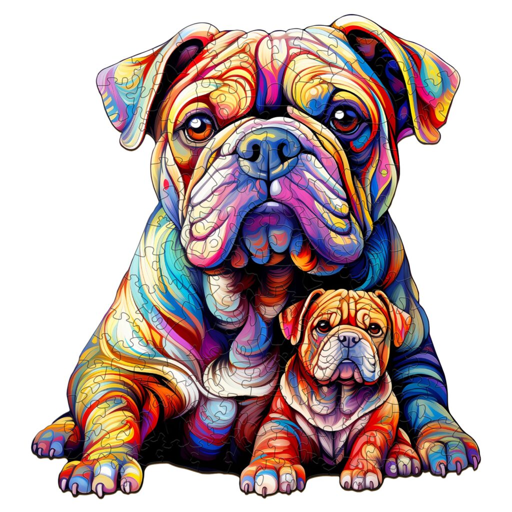 Wooden Jigsaw Puzzle – Bulldog Family 2 66d937b7907f6