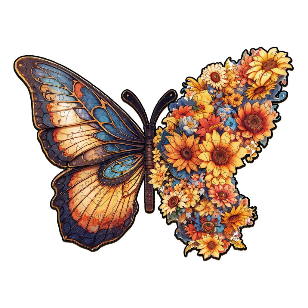 Wooden Jigsaw Puzzle – Butterfly and Flower 66e349b2a0735