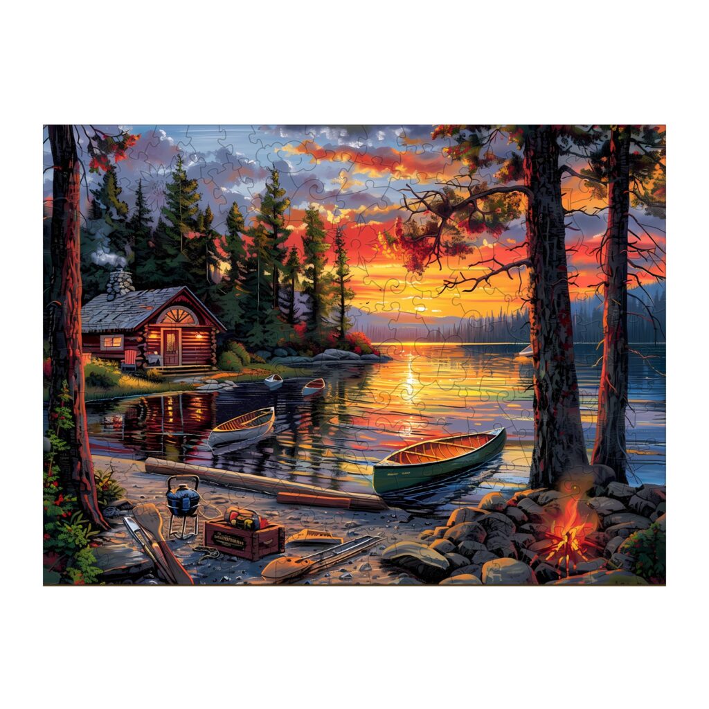 Wooden Jigsaw Puzzle – Canoe Lake 1 66ed8f5ea3b46