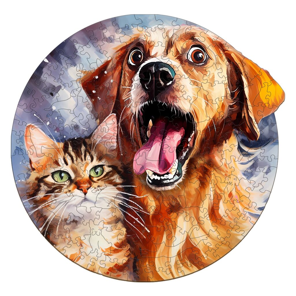 Wooden Jigsaw Puzzle – Cat and Dog 66e682b798c3c