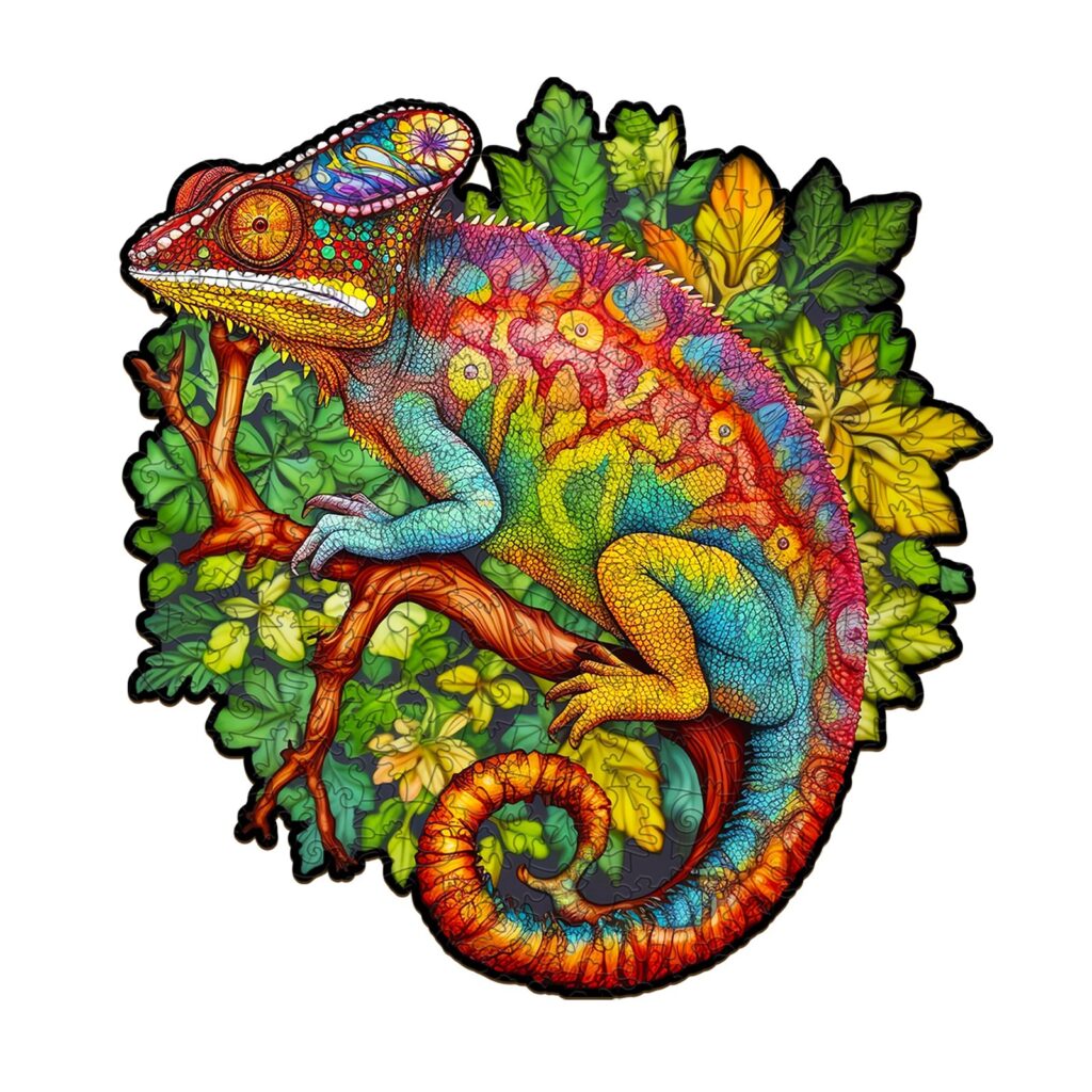 Wooden Jigsaw Puzzle-Chameleon 66ebe89fe6545