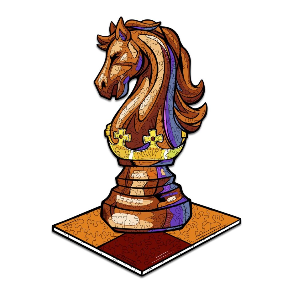 Wooden jigsaw puzzle-CHESS KNIGHT 66e663ea32fc9