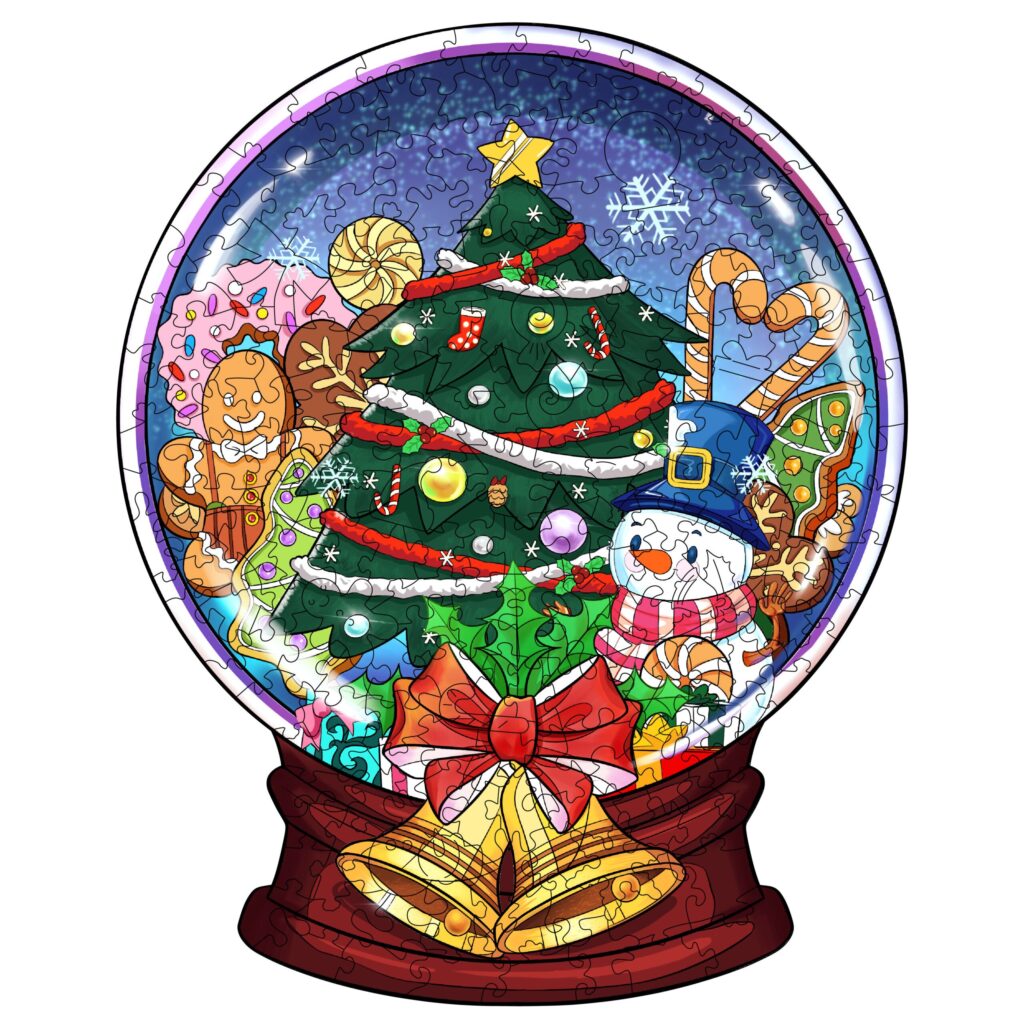 Wooden Jigsaw Puzzle-CHRISTMAS CRYSTAL BALL 66ee1fc12470d