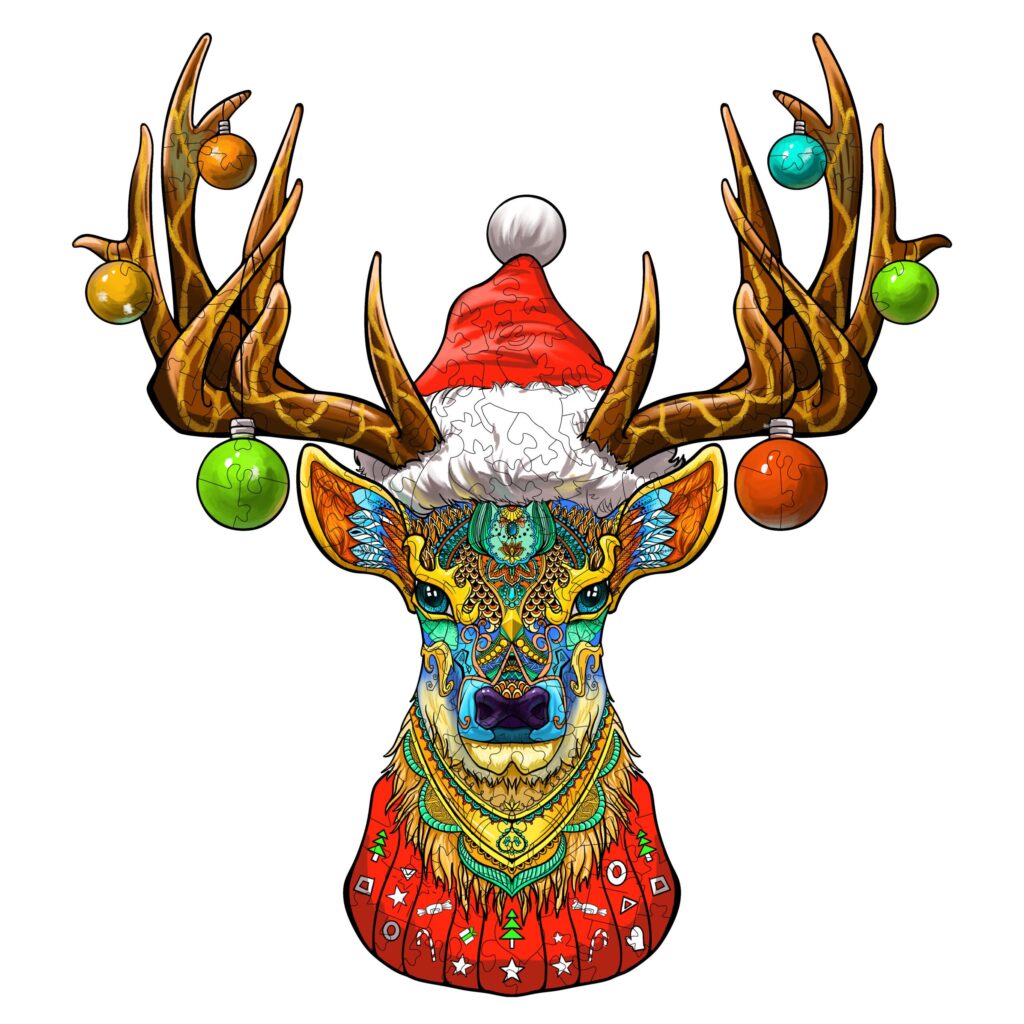 Wooden Jigsaw Puzzle-CHRISTMAS ELK 66e770197ed53