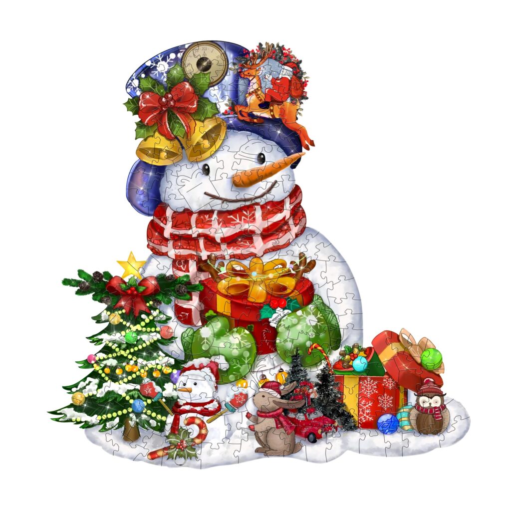 Wooden Jigsaw Puzzle-CHRISTMAS SNOWMAN 66e6e9e72141a