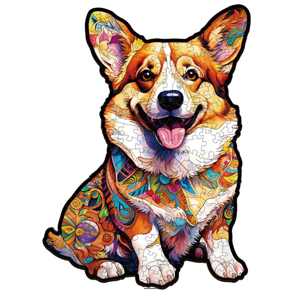 Wooden Jigsaw Puzzle-CLEVER CORGI-2 66df2393e74b9