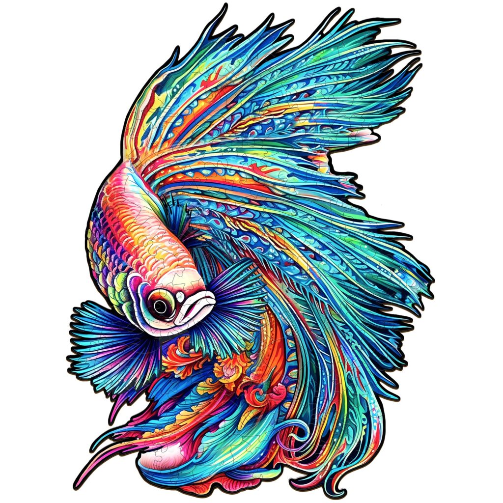 Wooden Jigsaw Puzzle-COLORFUL BETTA 66dff1d564bf1