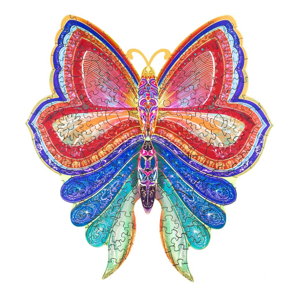 Wooden Jigsaw Puzzle-COLORFUL BUTTERFLIES 66dac9e6a28bb