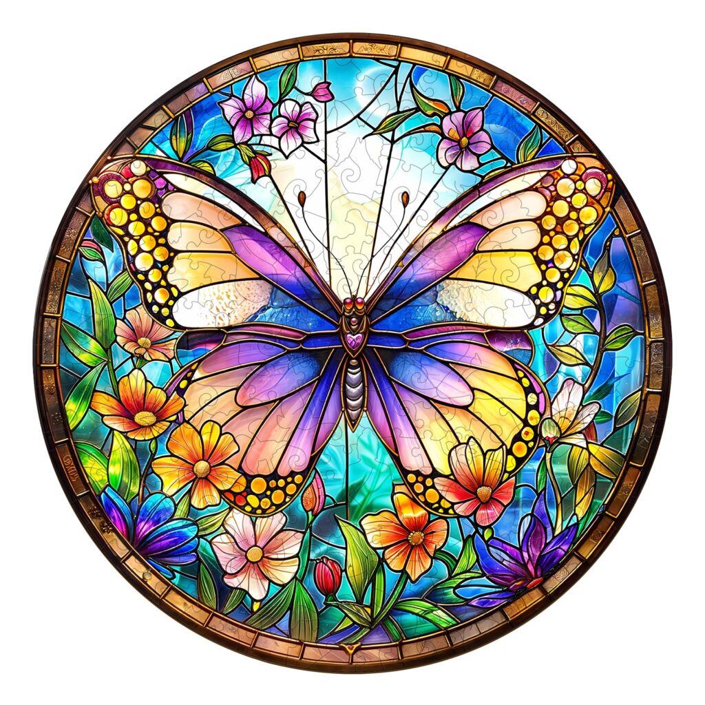 Wooden Jigsaw Puzzle – Colorful Butterfly 66e30c40b1e65