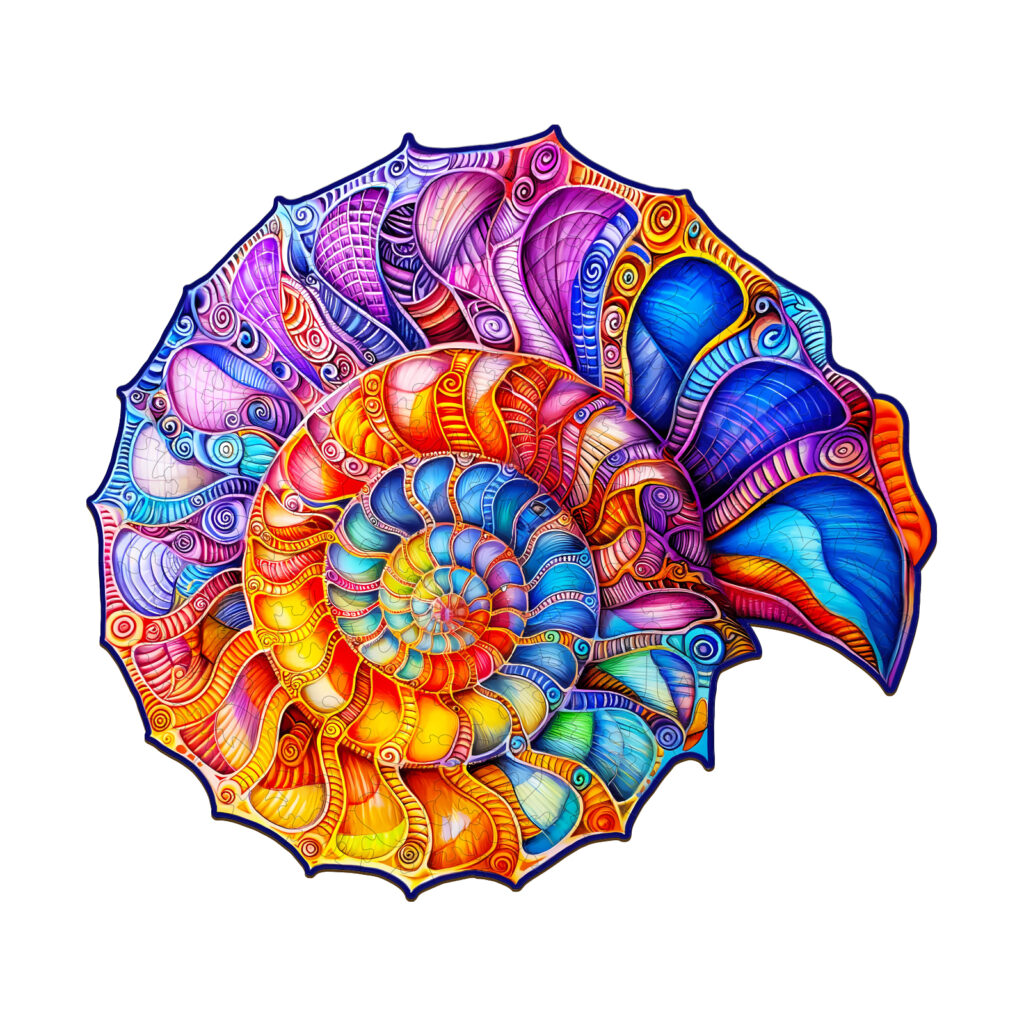 Wooden Jigsaw Puzzle – Colorful Nautilus 66dc99ec400a7