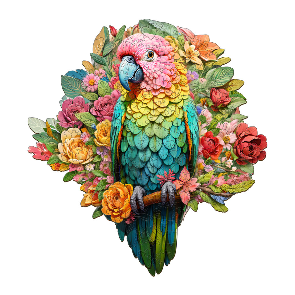 Wooden Jigsaw Puzzle – Colorful Parrot 66e595bb94e1e